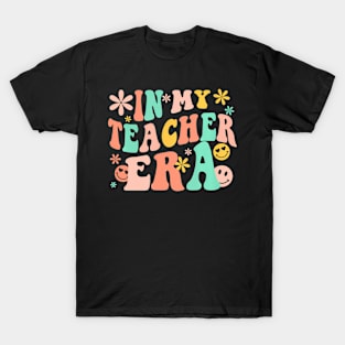 In My Teacher Teaching Era Retro Groovy Flower T-Shirt